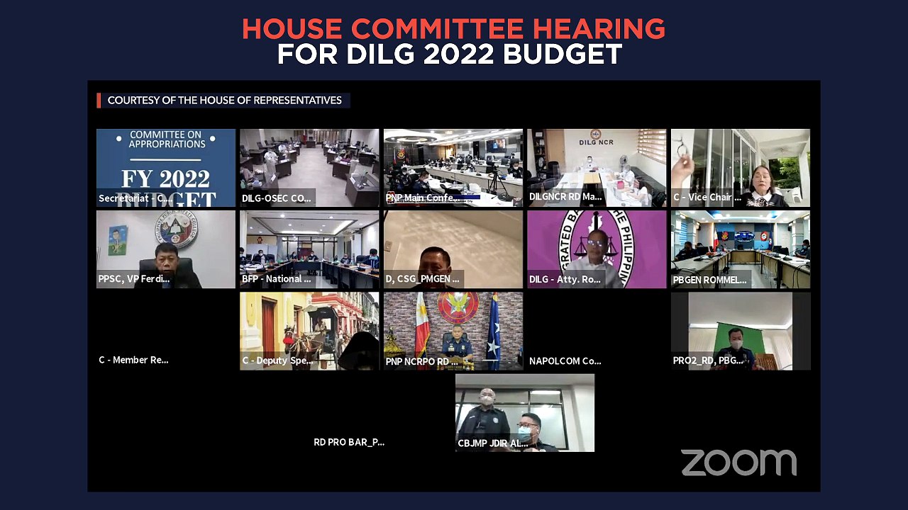 House committee hearing for DILG 2022 budget