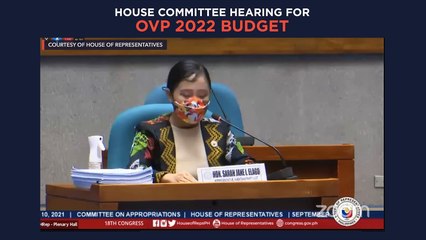 House committee hearing for OVP 2022 budget