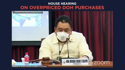 Download Video: House hearing on overpriced DOH purchases