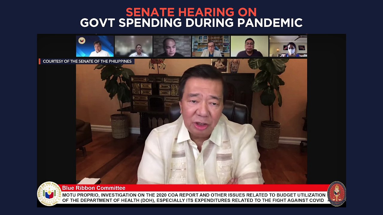Senate hearing on Philippine government spending during the COVID-19 pandemic