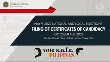 Day 1: Filing of certificates of candidacy for 2022 elections