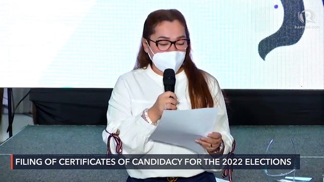 Filing of certificates of candidacy for 2022 Philippine elections | Tuesday, October 5