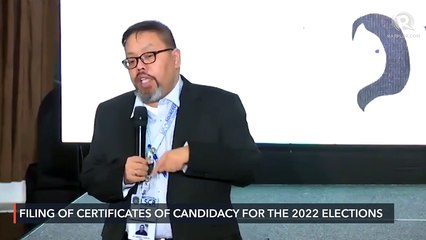 Filing of certificates of candidacy for 2022 Philippine elections | Wednesday, October 6