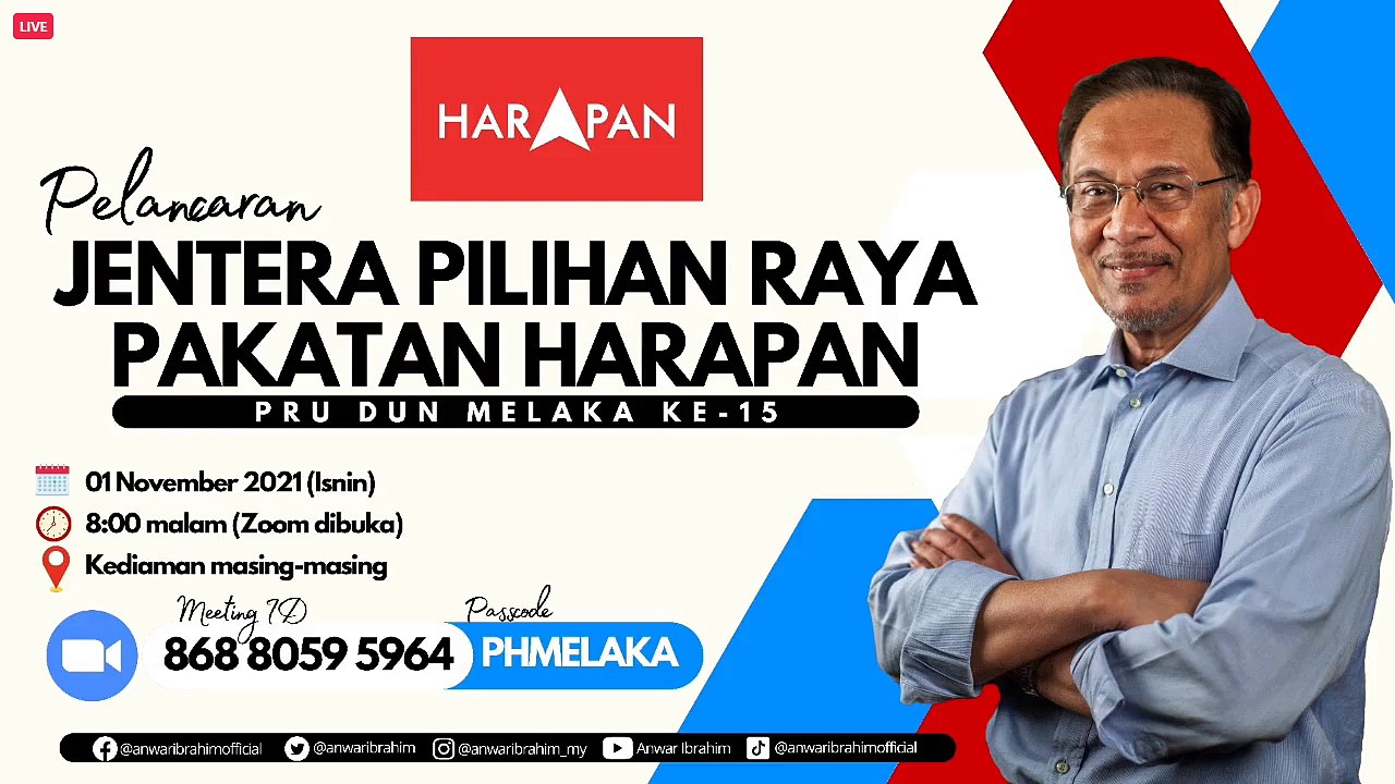 LIVE: Pakatan Harapan launches Malacca election machinery