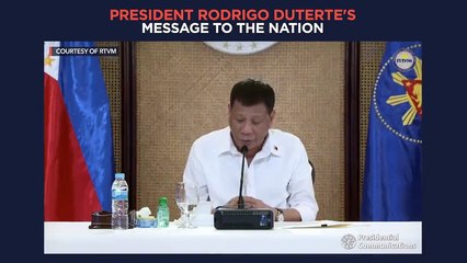 Download Video: President Duterte's recorded message to the nation | recorded Monday, November 15