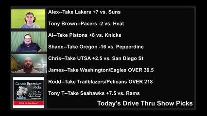 Live Free Picks Drive Thru Show NHL NCAAB NBA Picks 12-21-2021