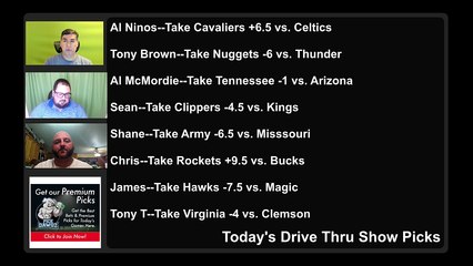 Live Free Picks Drive Thru Show NCAF NCAAB NBA Picks 12-22-2021