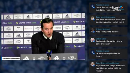 Conférence de presse après Bordeaux - Strasbourg