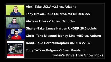 Live Free Picks Drive Thru Show NCAAB NBA NHL Picks 1-25-2022