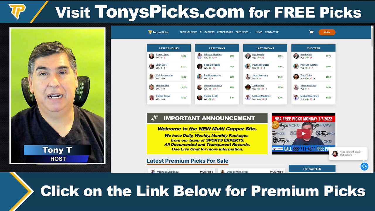 Live Expert NBA NCAAB Picks - Predictions, 2/7/2022 Best Bets, Odds & Betting Tips | Tonys Picks