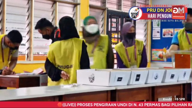 PRN Johor : Proses Pengiraan Undi N43 Permas Bagi PRN Johor Ke-15