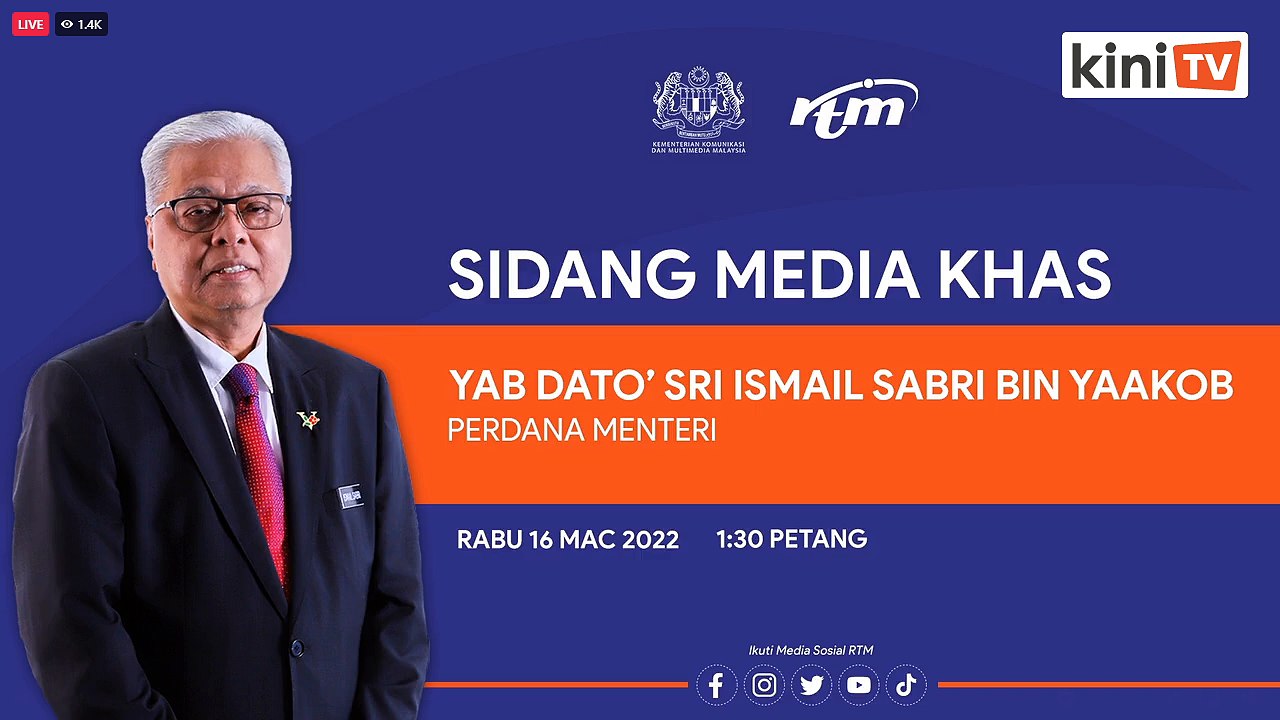 [LIVE 1:30 pm] Sidang media khas Perdana Menteri Ismail Sabri Yaakob