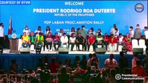 President Rodrigo Roa Duterte joins the officials and members of the National Task Force and Regional Task Force to End Local Communist Armed Conflict (NTF-RTF-ELCAC) & PDP-Laban Proclamation Rally Lapu-Lapu City March 31, 2022