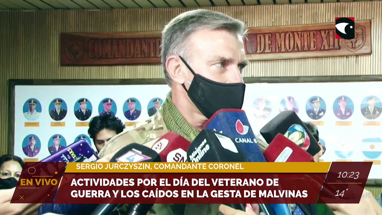 En vivo desde el Comando de Brigada de Monte XII. Actividades por el Día del Veterano de Guerra y los Caídos en la gesta de Malvinas. Entrevista al Comandante Coronel Sergio Jurczyszin.