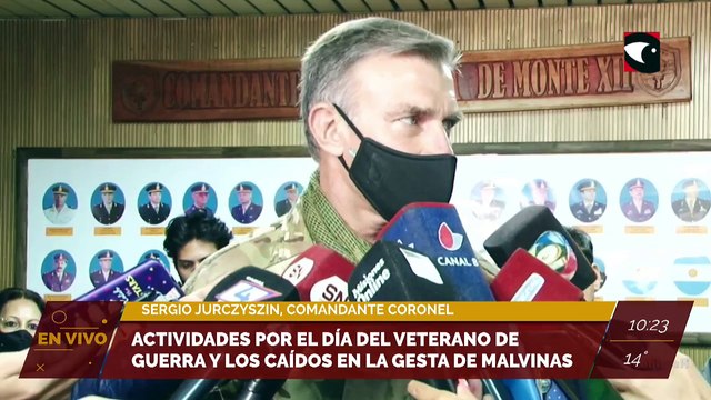 En vivo desde el Comando de Brigada de Monte XII. Actividades por el Día del Veterano de Guerra y los Caídos en la gesta de Malvinas. Entrevista al Comandante Coronel Sergio Jurczyszin.