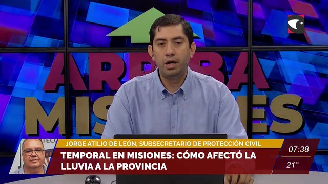 Temporal en Misiones: Cómo afectó la lluvia a la provincia. Entrevista a Jorge Atilio De León, subsecretario de Protección Civil de Misiones.