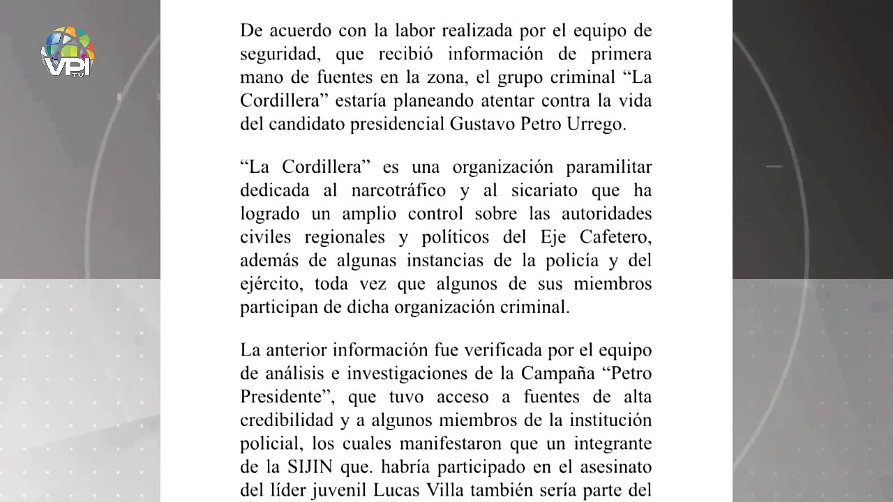En Vivo | Gustavo #Petro amenazado con atentado - Noticias VPItv Emisión Central - Lunes 02 de Mayo
