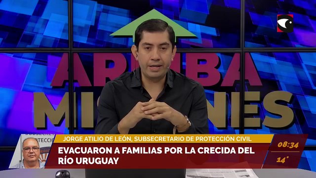 Evacuaron a familias por la crecida del río Uruguay. Entrevista A Jorge Atilio De León, subsecretario de Protección Civil.