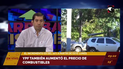 YPF también aumentó el precio de combustibles. El incremento es del 10% a partir de este lunes.
