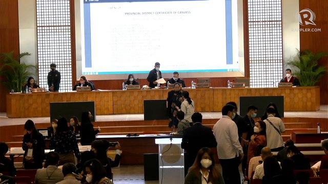 Canvassing of votes for senators and party-list groups - May 11, 2022