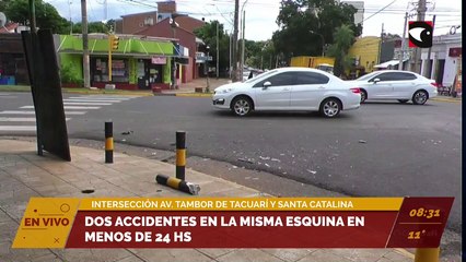 Dos accidentes en la misma esquina en menos de 24 horas