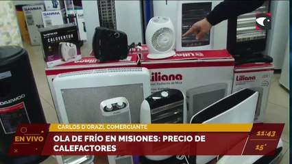 Ola de frío en misiones: precio de calefactores
