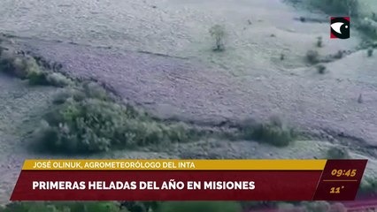 Primeras heladas del año en Misiones