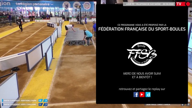 Ligue Sport-Boules M1 / Villefranche sur Saône / Samedi 27 Mai / Plan Rapproché Demi Finale