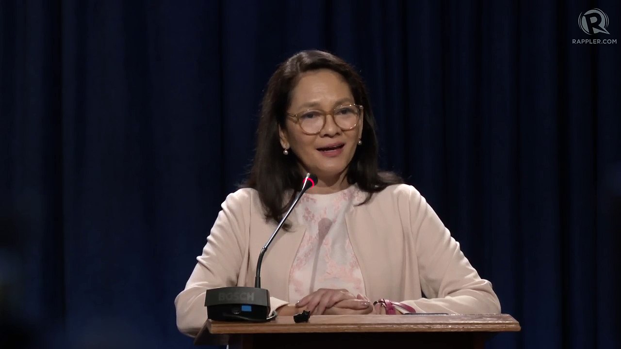 Senator Risa Hontiveros holds a press briefing
