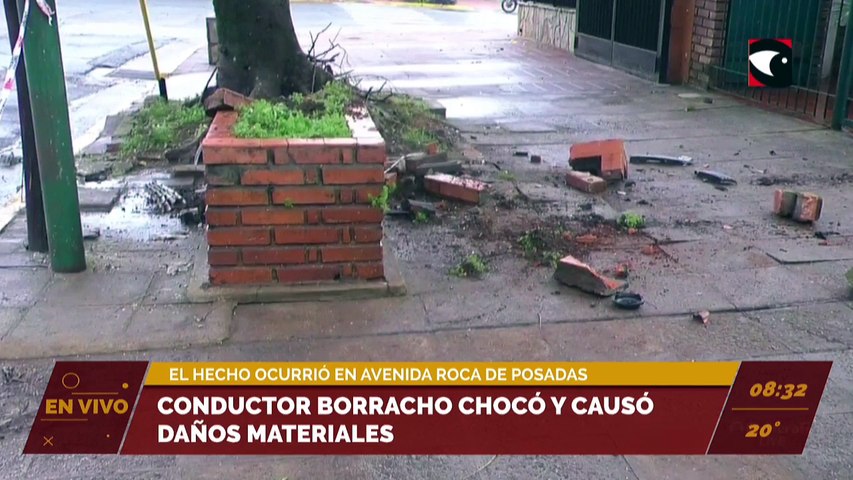 #Posadas | Conductor borracho chocó y causó daños materiales. El hecho ocurrió en avenida Roca.