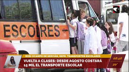 ¿Actualizarán precios de tarifas de transportes escolares? Entrevista a Rosi Ocampo de Servián, repr. Transportes escolares