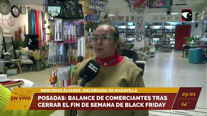 Posadas: balance de comerciantes tras cerrar un fin de semana de Black Friday. Entrevista a Mercedes Álvarez, encargada de Maravilla