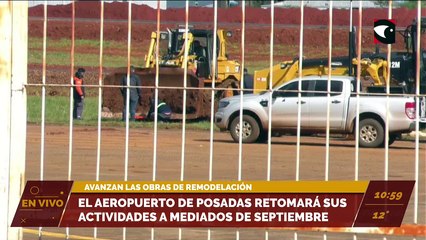 El aeropuerto de Posadas volvería a operar a mediados de septiembre. Avanzan las obras de remodelación.