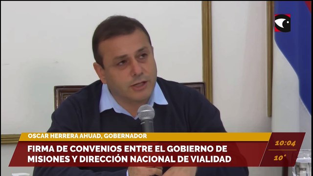 Firma de convenio entre el gobierno de Misiones y dirección de Vialidad Nacional