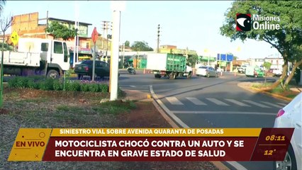 Siniestro vial sobre avenida Quaranta de Posadas