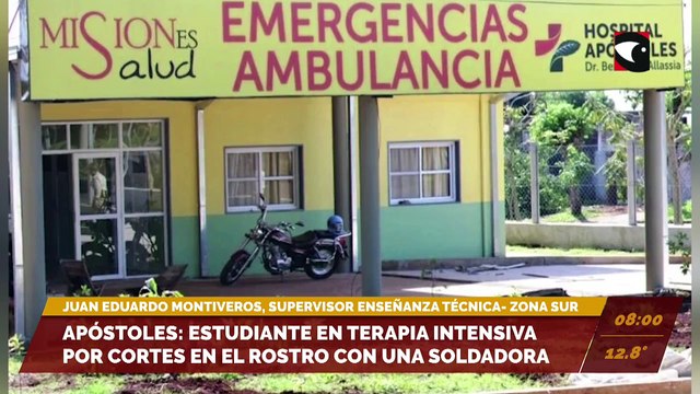 Adolescente se cortó el rostro con una soldadora en Apóstoles: el estudiante está en terapia intensiva Juan Eduardo Montiveros, Supervisor de enseñanza técnica zona sur de la provincia de Misiones
