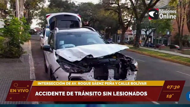 #Posadas | Accidente de tránsito sin lesionados: se encuentra restringida la circulación por la zona. Intersección de Av. Roque S. Peña y calle Bolívar