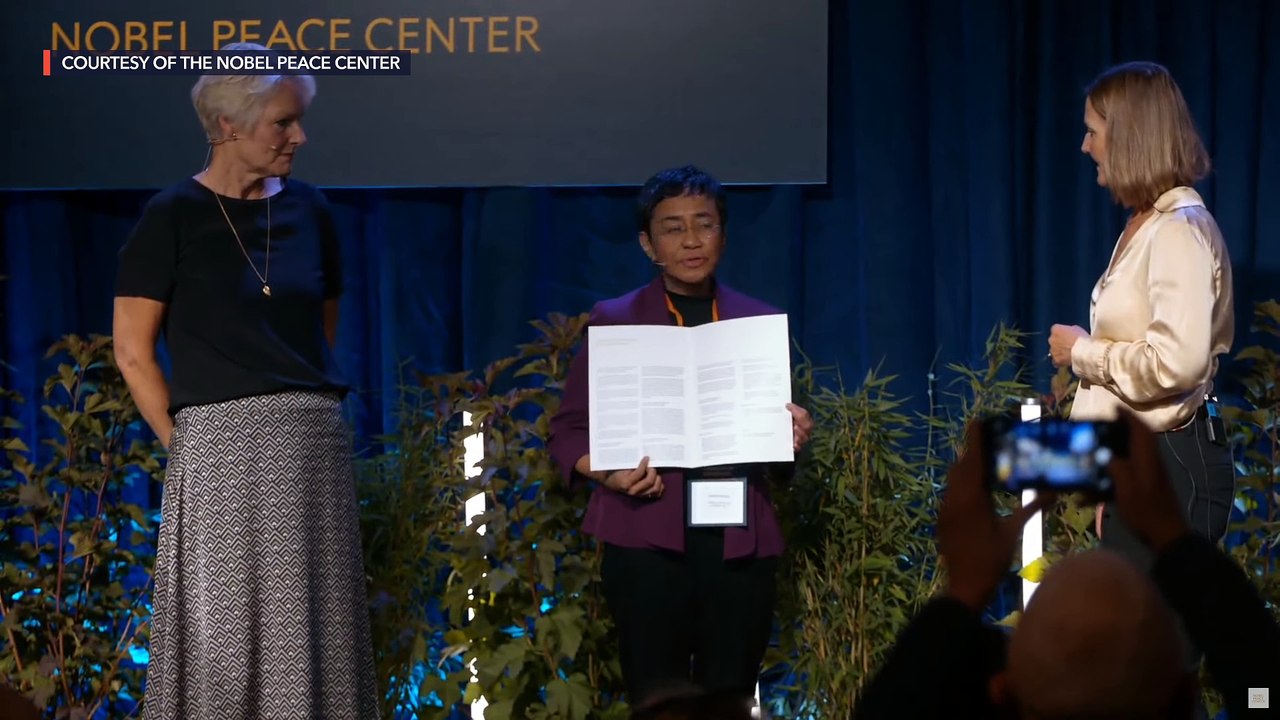 Rappler CEO and Nobel peace prize laureate Maria Ressa at the Freedom of Expression Conference