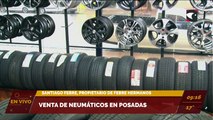Venta de neumáticos en Posadas. Santiago Febre, propietario Febre Hermanos.