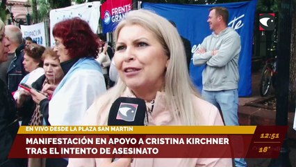 Manifestación en apoyo a Cristina Kirchner tras el intento de asesinato