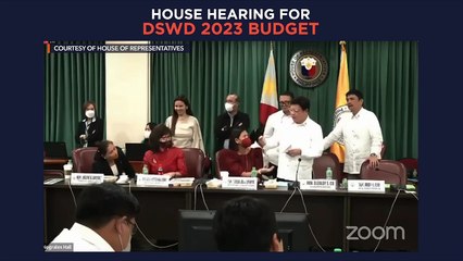 House hearing on the DSWD's proposed 2023 budget