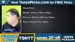 Game Day Picks Show Live Expert NFL MLB Picks - Predictions, Tonys Picks 9/19/2022