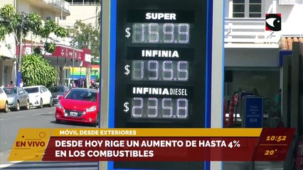 Desde hoy rige un nuevo aumento de hasta el 4% en el precio de los combustibles