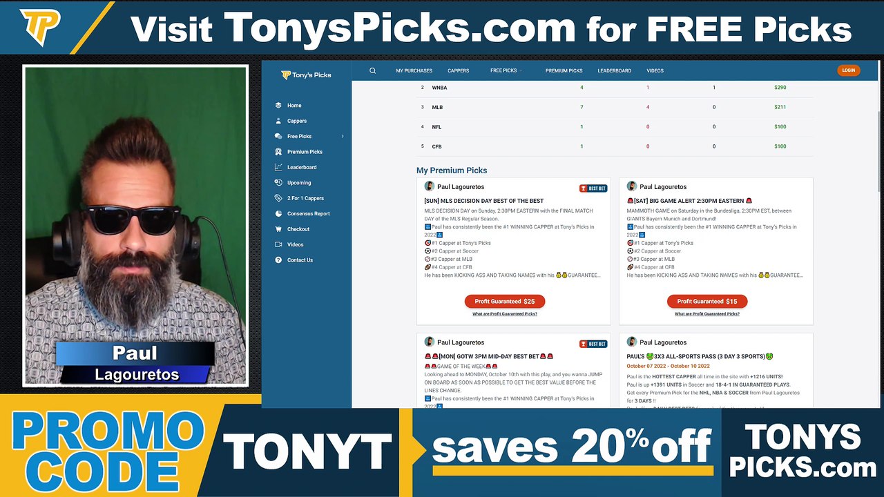 Soccer Picks Daily Show Serie A EPL Football Picks - Predictions, Tonys Picks 10/7/2022