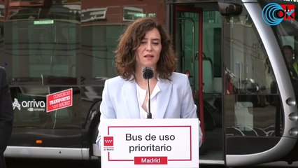 Díaz Ayuso presenta el Bus de Uso Prioritario de alta capacidad con preferencia semafórica