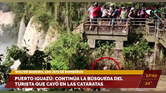Puerto Iguazú: continúa la búsqueda del turista que cayó en las Cataratas. Entrevista con Walter Bareiro, 2do Jefe de Bomberos.
