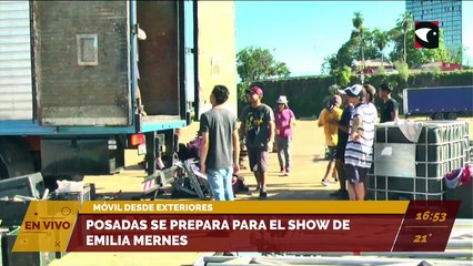 Posadas se prepara para el show de Emilia Mernes.