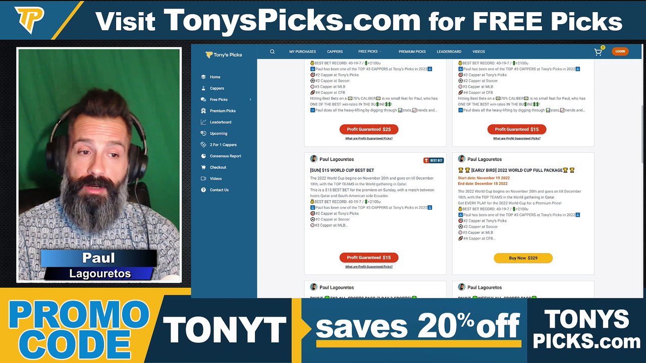 Soccer Picks Daily Show World Cup Futures Football Picks - Predictions, Tonys Picks 11/16/2022