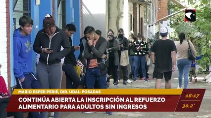 Continúa abierta la inscripción al refuerzo alimentario para adultos sin ingresos. Entrevista con Mario Esper "Pichi" Perié, director de UDAI Posadas.