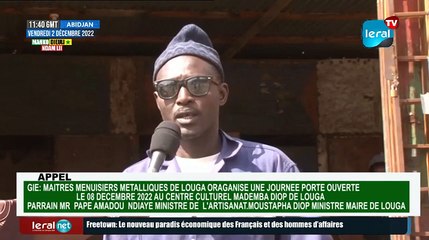 GIE: MAITRES MENUISIERS METALLIQUES DE LOUGA ORAGANISE UNE JOURNEE PORTE OUVERTE